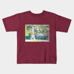 The abstract lighthouse in front of the abstract sea of ​​Livorno Kids T-Shirt